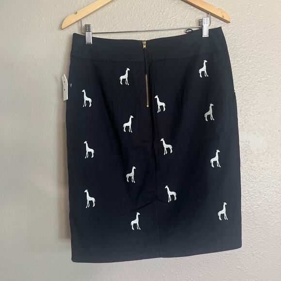NEW Anthropologie Leifnotes black giraffe embroidered skirt - Picture 4 of 8